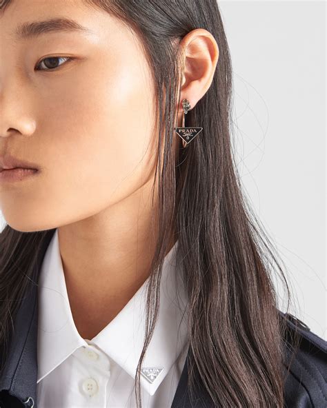 prada diamond earrings|Prada nylon earrings.